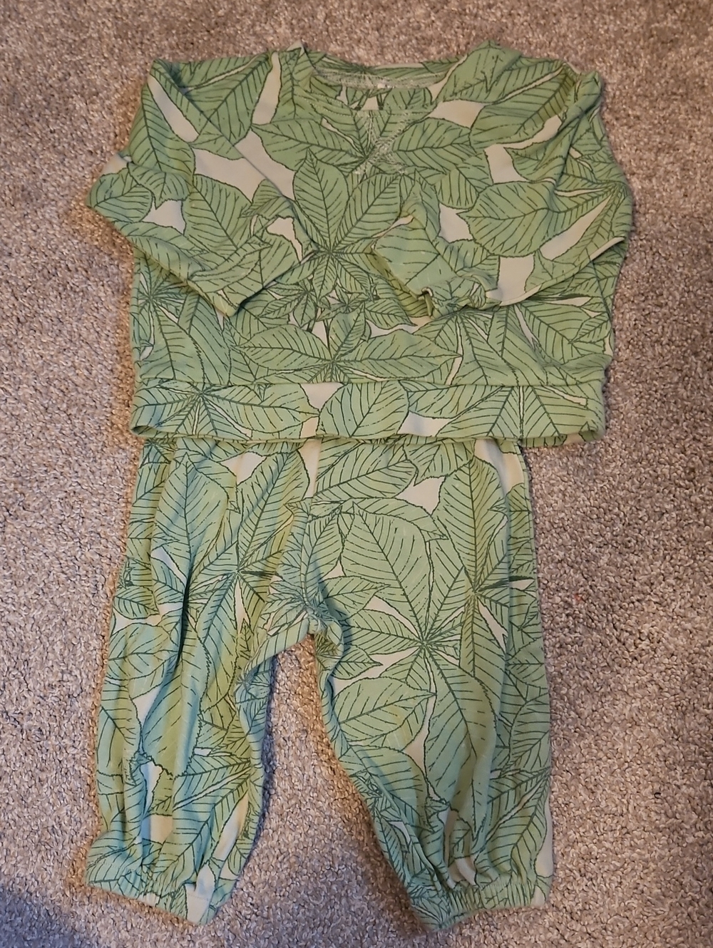 Kate Quinn Palm Leaf Cotton Lounge Set 12-18M Green Tropical
